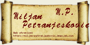 Miljan Petranjesković vizit kartica